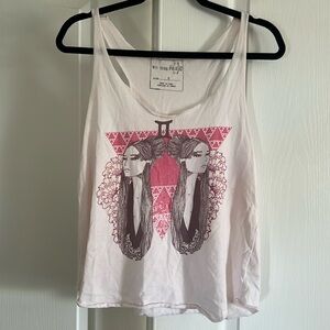 Women’s We The Free pink Gemini graphic tank top; size Small